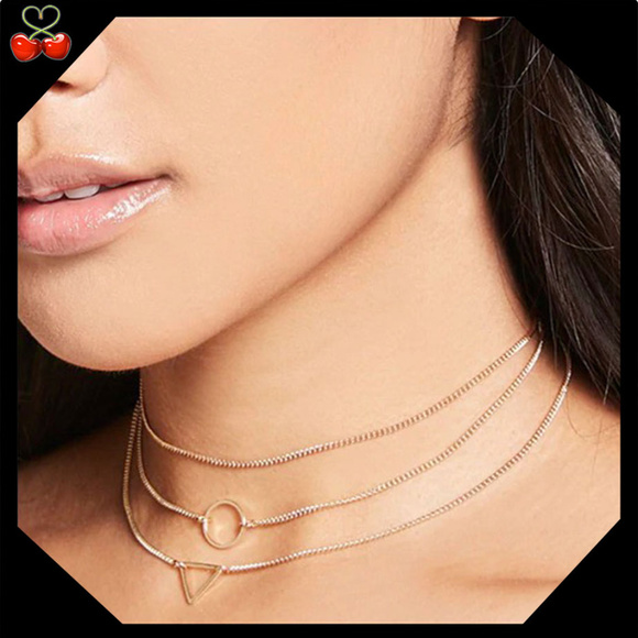 Mary's Cherries Boutique Jewelry - 🍒 Geo Layered 3 in 1 🛆 Choker